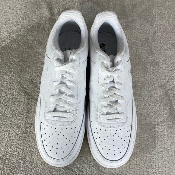 Nike Court Vision Next Nature Mens Sneakers Shoes 11 Triple White Leather NEW - Picture 8 of 10